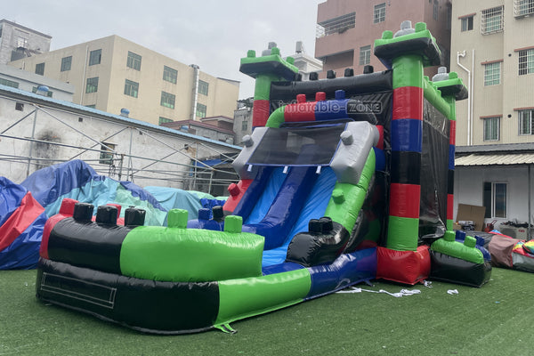 Best Bouncy Castle Inflatable Block Dual Lane Combo Backyard Bounce House With Slide