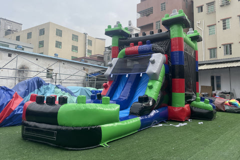 Best Bouncy Castle Inflatable Block Dual Lane Combo Backyard Bounce House With Slide