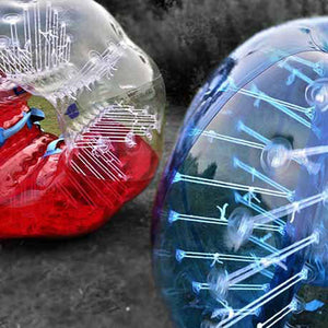 5 Blue.5 Red 1.5M Dia PVC Bubble Soccer Bumper Ball For Team Play,1 Air Pump