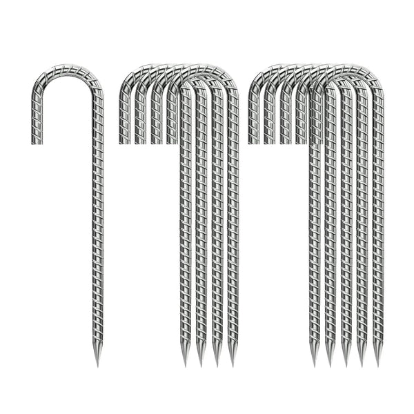 Rebar-Stakes-12-Inch, Inflatable Products Ground Stakes Heavy Duty J-Hook Ground Anchors