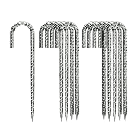 Rebar-Stakes-12-Inch, Inflatable Products Ground Stakes Heavy Duty J-Hook Ground Anchors
