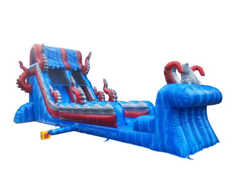 Ocean Theme Large Inflatable Waterslide With Splash Pool Blow Up Slip And Slide For Kids And Adults