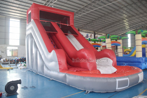 Commercial Inflatable Wet And Dry Water Slide Exciting Climb And Slide With Inflatable Splash Pool