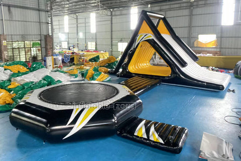 Water Toys Inflatable Floating Splash Slide Combo Inflatable Water Trampoline Bouncer For Adults And Kids