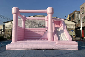 Pink Bounce House Combo Commercial Inflatable Slide Wedding Jumping Castle For Wedding Birthday Party