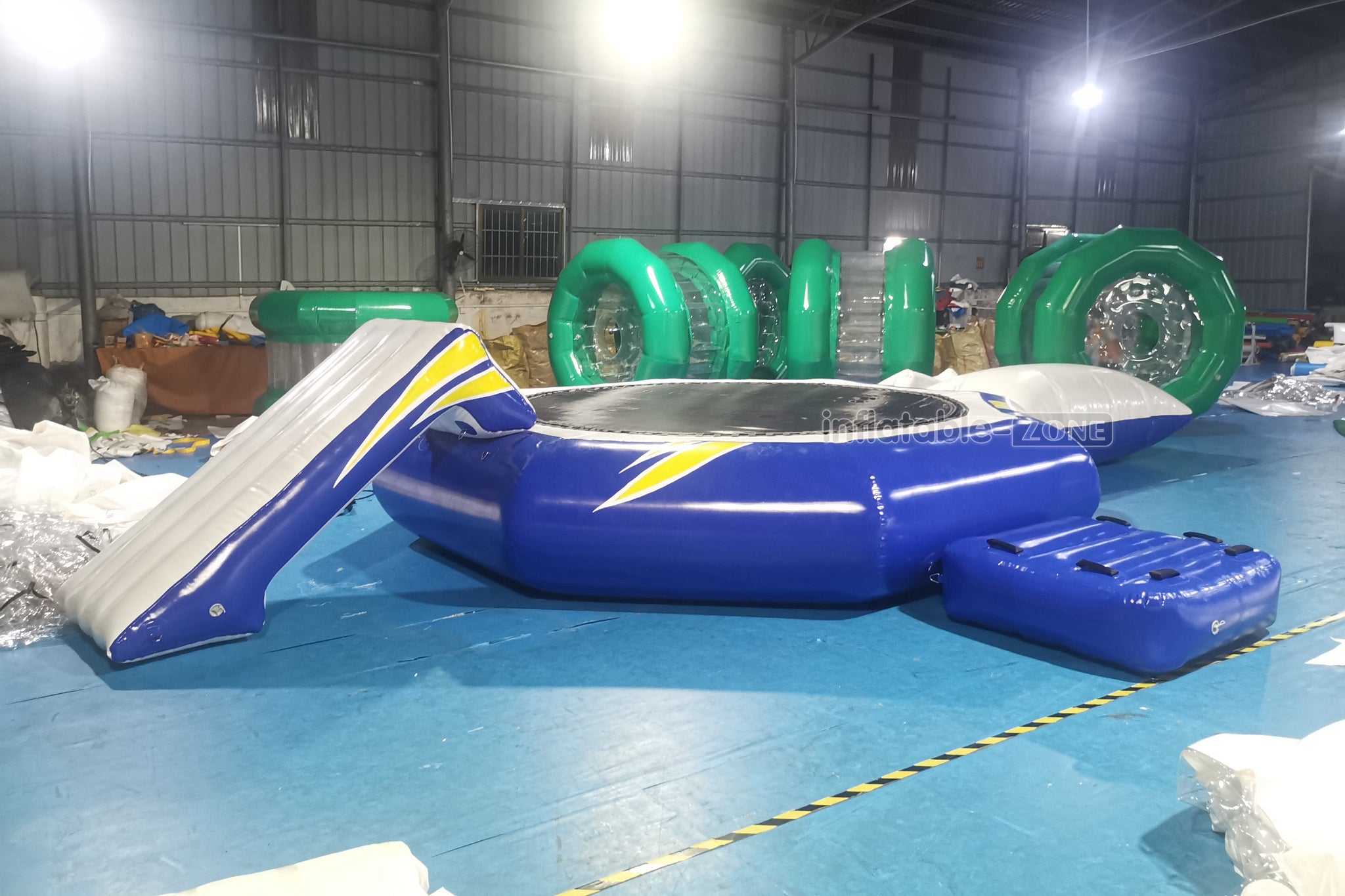Fun Inflatable Water Trampoline Combo Slide Water Bouncer Splash Cushion Toy Jumping Floating Games