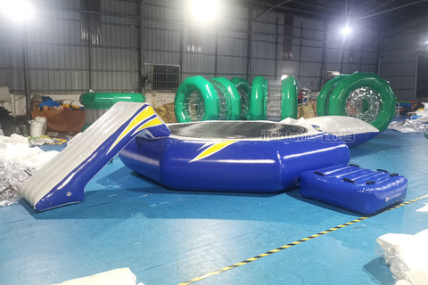 Fun Inflatable Water Trampoline Combo Slide Water Bouncer Splash Cushion Toy Jumping Floating Games