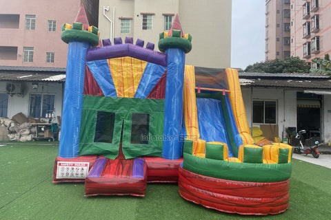 Rainbow Jumping Castle Inflatable Bounce House And Slide Combo Children Bouncy Castle