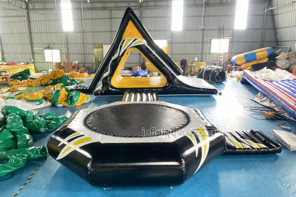 Water Toys Inflatable Floating Splash Slide Combo Inflatable Water Trampoline Bouncer For Adults And Kids