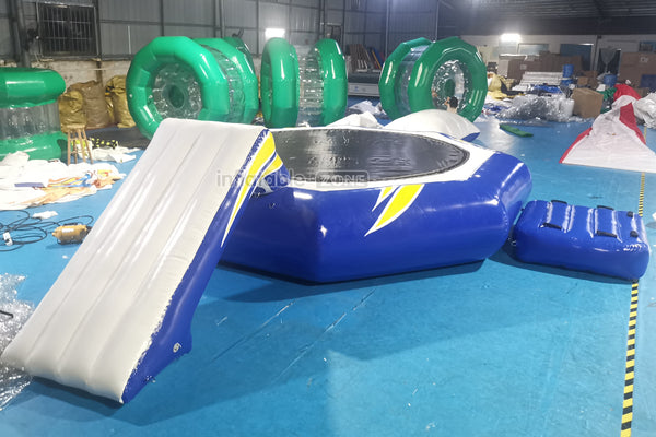 Fun Inflatable Water Trampoline Combo Slide Water Bouncer Splash Cushion Toy Jumping Floating Games