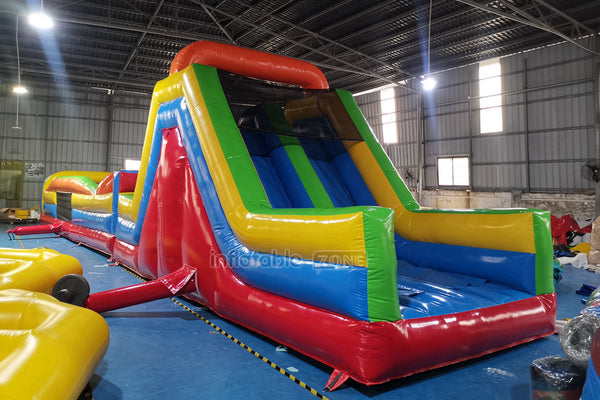 Commercial Amusement Park Inflatable Obstacle Course Slip And Slide Sports Games By Bounce