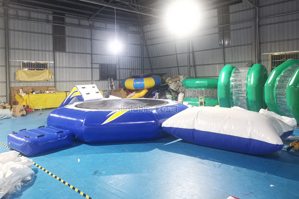 Fun Inflatable Water Trampoline Combo Slide Water Bouncer Splash Cushion Toy Jumping Floating Games