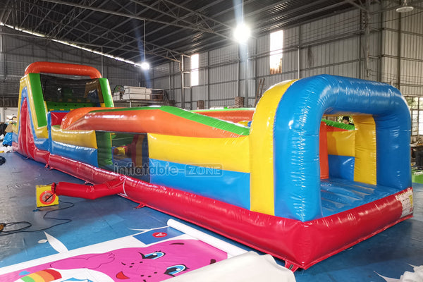 Commercial Amusement Park Inflatable Obstacle Course Slip And Slide Sports Games By Bounce