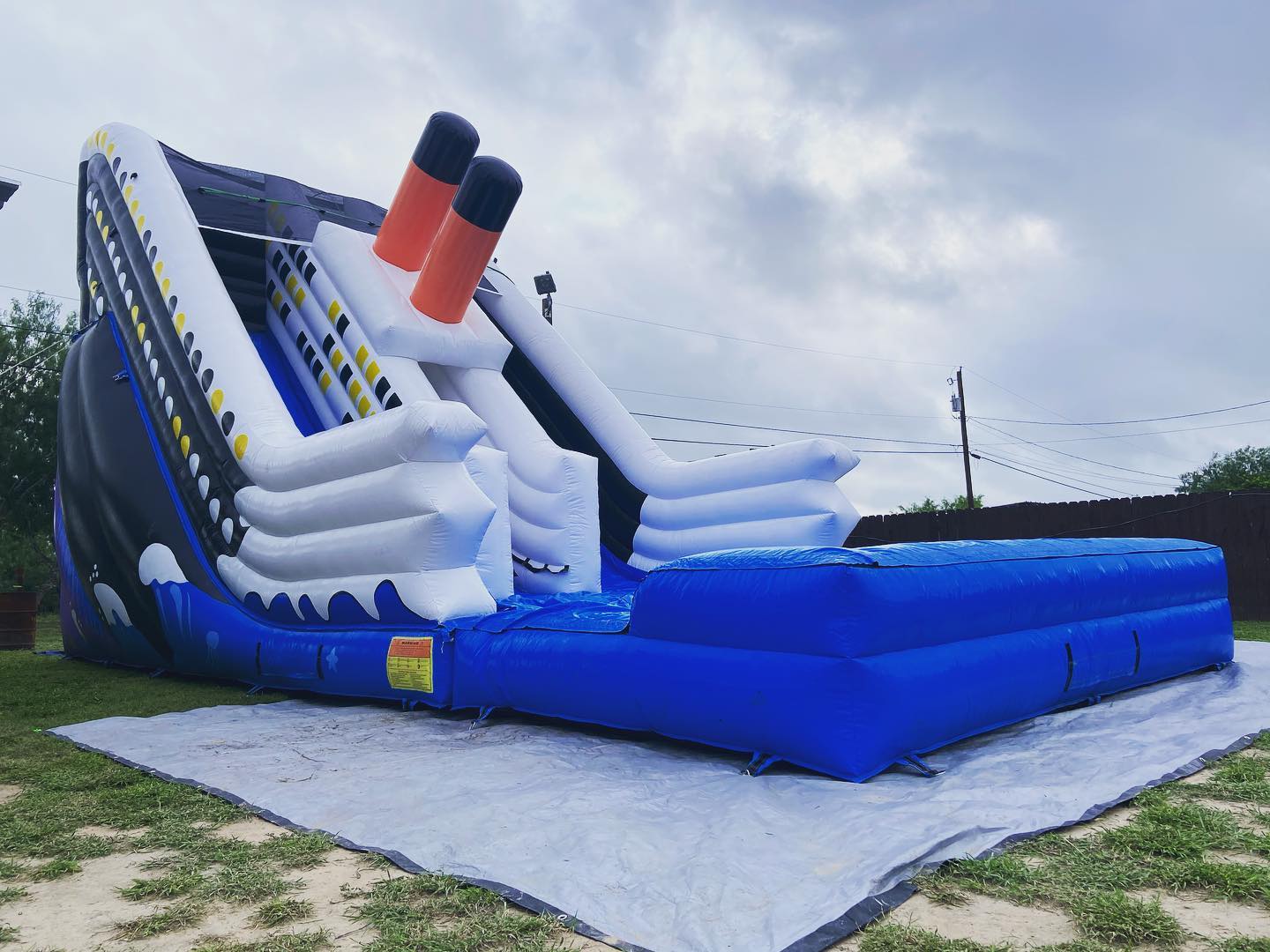 Commercial Titanic Inflatable Water Slide Inflatable Pool Blow Up Double Water Slide