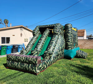 Inflatable Camouflage Bounce House With Slide For Kids, Outdoor Bounce Castle For Event