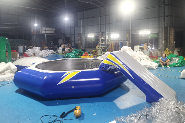 Fun Inflatable Water Trampoline Combo Slide Water Bouncer Splash Cushion Toy Jumping Floating Games