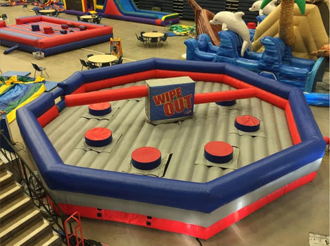 Interactive Inflatable Fun meltdown Challenge game For Ultimate Enjoyment Inflatable Wipeout Game With Mechanical