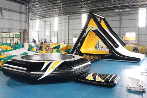 Water Toys Inflatable Floating Splash Slide Combo Inflatable Water Trampoline Bouncer For Adults And Kids