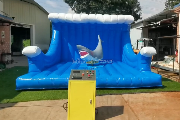 Fun Inflatable Mechanical Shark Riding Inflatable Amusement Ride For Party Game
