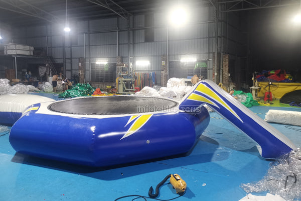 Fun Inflatable Water Trampoline Combo Slide Water Bouncer Splash Cushion Toy Jumping Floating Games