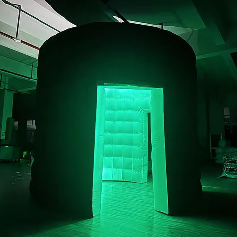 Inflatable Photo Booth Backdrop LED Inflatable Photo Booth Tent Enclosure Tent with Inner Air Blower for Event Show Party Wedding Birthday Exhibition