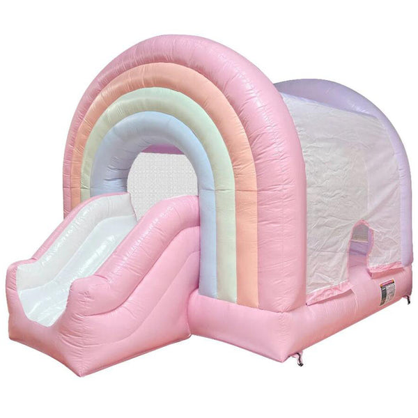 Rainbow Bounce House Happy Jump Inflatables Business Bouncy Castle For Toddlers And Kids
