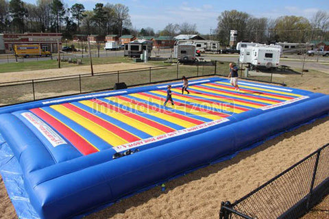 Colorful Rainbow Large Outdoor Inflatable Jump Pad For Kids Inflatable Jump Bag Mat