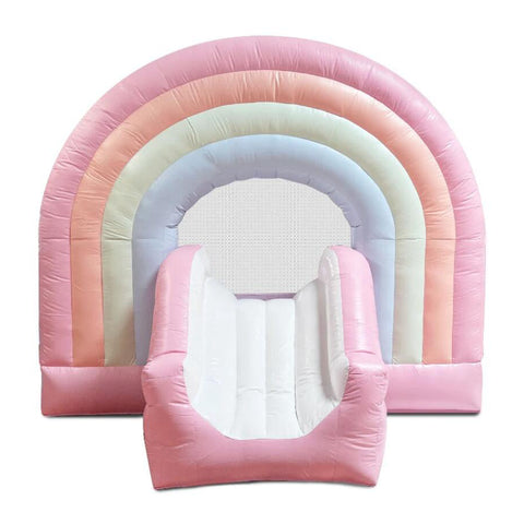 Rainbow Bounce House Happy Jump Inflatables Business Bouncy Castle For Toddlers And Kids