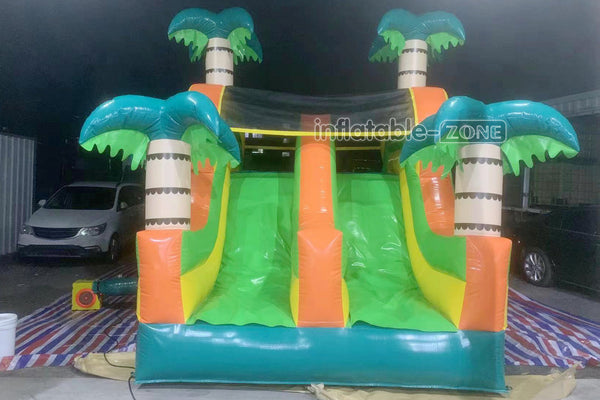 Funny Large Inflatable Challenge Jungle Obstacle Course Slip And Slide Inflatable Toy For Amusement Park
