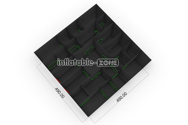 Inflatable-Zone Design Commercial Interactive Challenging Inflatable Laser Tag Maze Game Inflatable Black Maze House