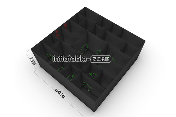 Inflatable-Zone Design Commercial Interactive Challenging Inflatable Laser Tag Maze Game Inflatable Black Maze House