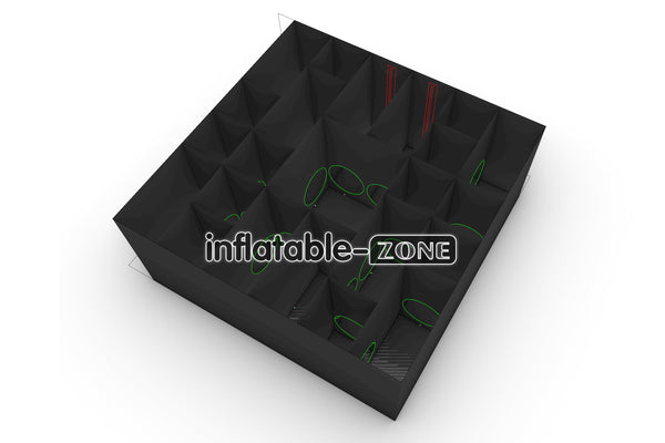 Inflatable-Zone Design Commercial Interactive Challenging Inflatable Laser Tag Maze Game Inflatable Black Maze House