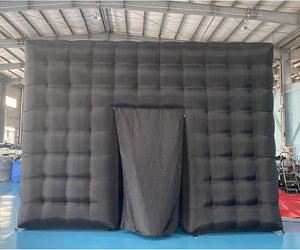 20x20ft inflatable black tent with logos and blower