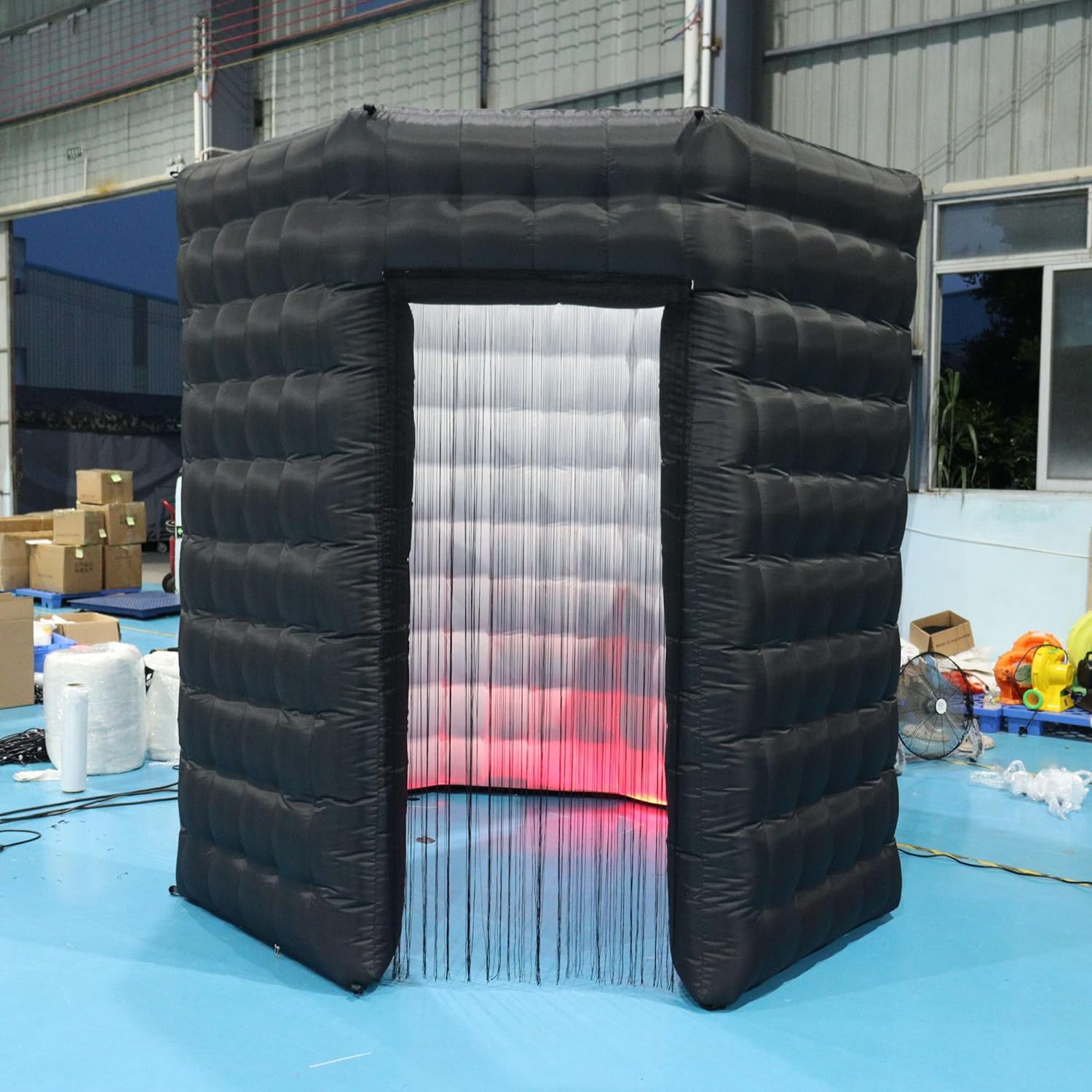 Inflatable Photo Booth Backdrop LED Inflatable Photo Booth Enclosure Tent with Inner Air Blower for Event Show Party Wedding Birthday Exhibition