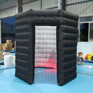 Inflatable Photo Booth Backdrop LED Inflatable Photo Booth Enclosure Tent with Inner Air Blower for Event Show Party Wedding Birthday Exhibition