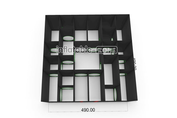 Inflatable-Zone Design Commercial Interactive Challenging Inflatable Laser Tag Maze Game Inflatable Black Maze House
