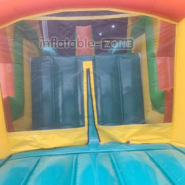 Funny Large Inflatable Challenge Jungle Obstacle Course Slip And Slide Inflatable Toy For Amusement Park