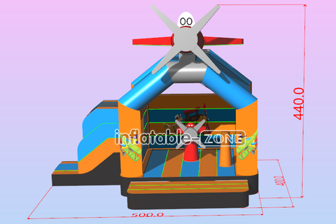 Inflatable-Zone Design Fun Inflatable Bouncy Castle Airplane Inflatable Bouncer With Slide Combo Bounce House