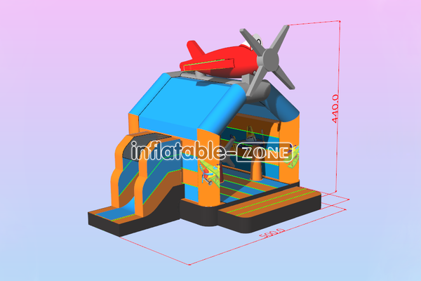 Inflatable-Zone Design Fun Inflatable Bouncy Castle Airplane Inflatable Bouncer With Slide Combo Bounce House