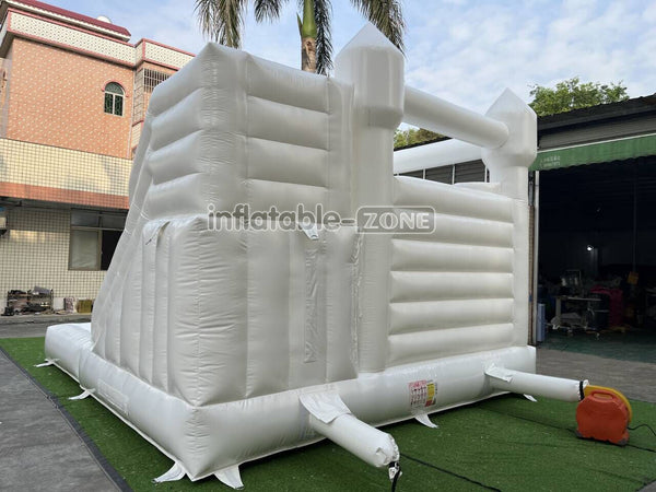 Backyard Bounce House Party Slide Combo Inflatable Bouncer White Wedding Bouncy Castle With Ball Pit