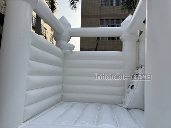 Backyard Bounce House Party Slide Combo Inflatable Bouncer White Wedding Bouncy Castle With Ball Pit