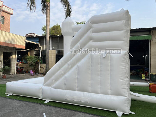 Backyard Bounce House Party Slide Combo Inflatable Bouncer White Wedding Bouncy Castle With Ball Pit