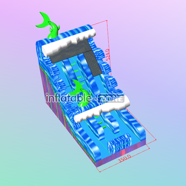 Inflatable-Zone Design Blue Crush Tsunami Water Slide Inflatable Games Best Outdoor Inflatable Slide For Fun