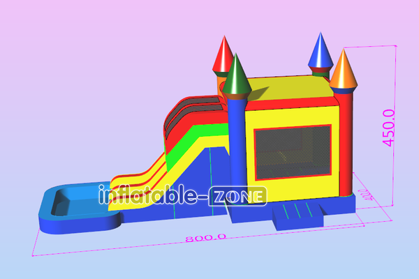 Inflatable-Zone Design Outdoor Inflatable Jumper Playground Large Bouncy Castle Wet Dry Combo Bounce House With Slide