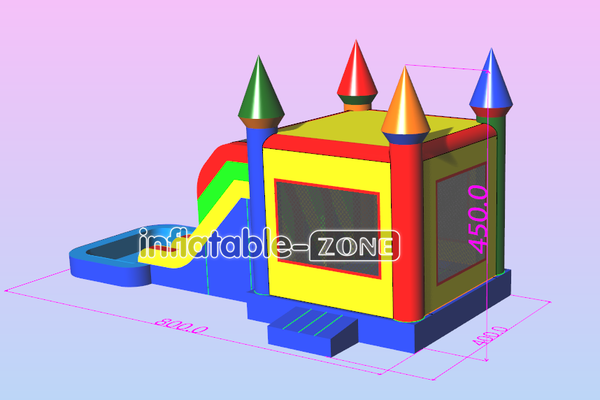 Inflatable-Zone Design Outdoor Inflatable Jumper Playground Large Bouncy Castle Wet Dry Combo Bounce House With Slide