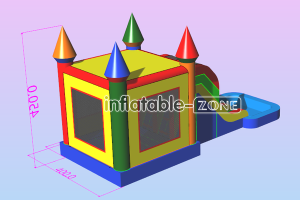 Inflatable-Zone Design Outdoor Inflatable Jumper Playground Large Bouncy Castle Wet Dry Combo Bounce House With Slide