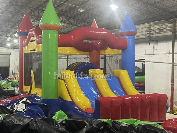 Colorful Bouncing Bouncy Jumping Castle Combo Bounce House Inflatable Bouncer With Slide