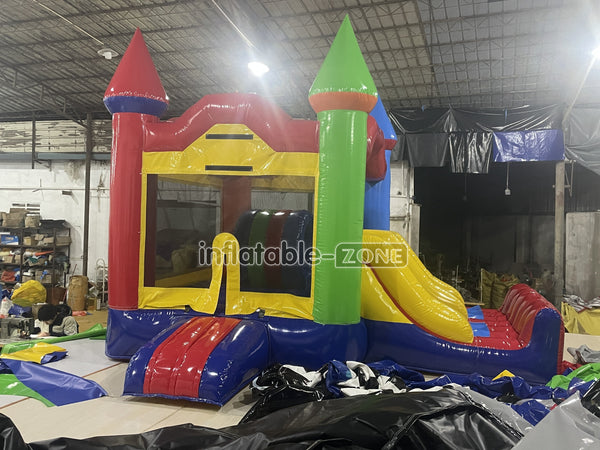 Colorful Bouncing Bouncy Jumping Castle Combo Bounce House Inflatable Bouncer With Slide