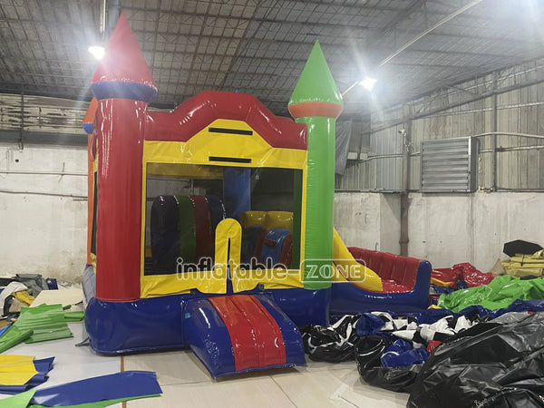 Colorful Bouncing Bouncy Jumping Castle Combo Bounce House Inflatable Bouncer With Slide
