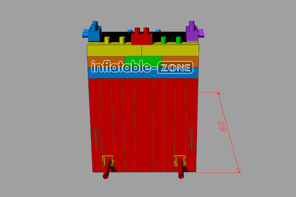 Inflatable-Zone Design Building Blocks Inflatable Dual Lane Water Slides For Bouncing Waterslides With Pool